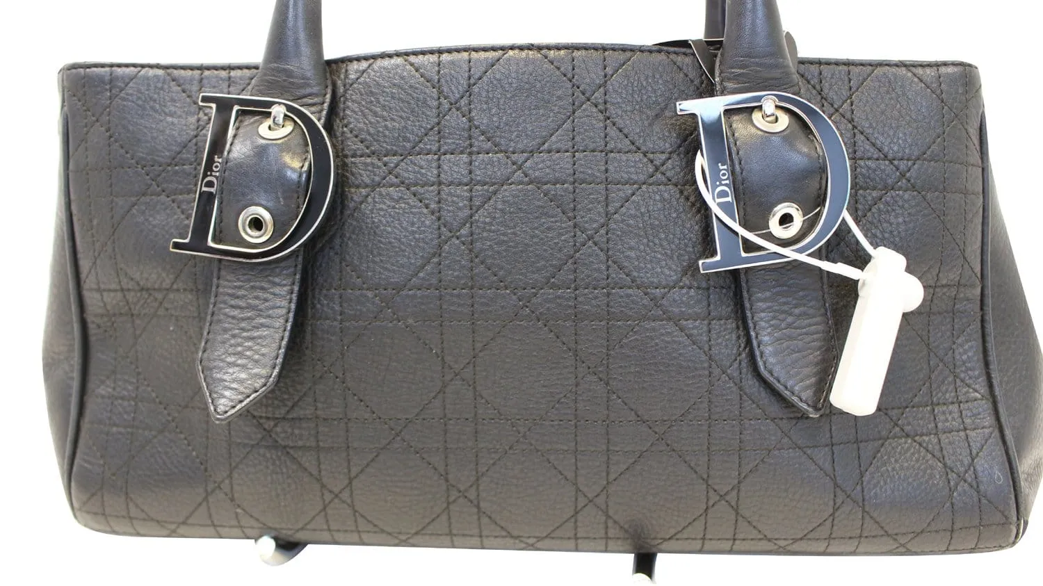 CHRISTIAN DIOR Black Leather Cannage Medium Tote Bag - Sale