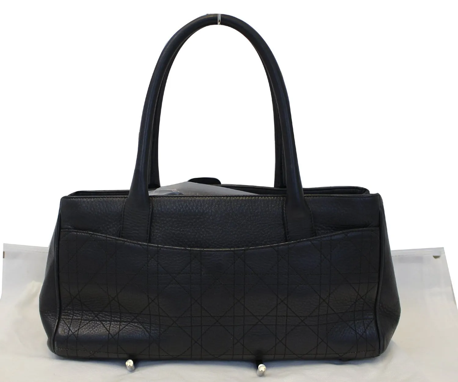 CHRISTIAN DIOR Black Leather Cannage Medium Tote Bag - Sale