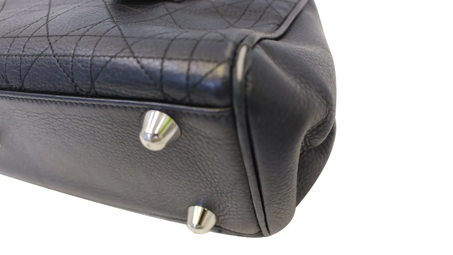 CHRISTIAN DIOR Black Leather Cannage Medium Tote Bag - Sale