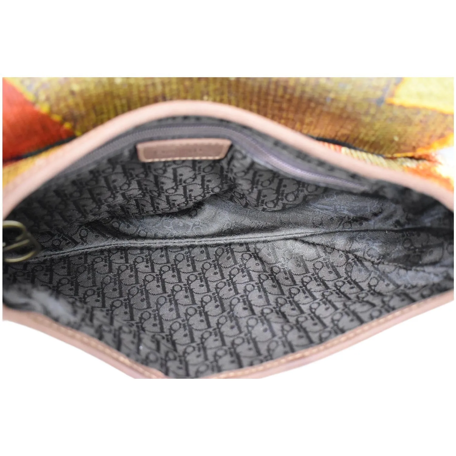 CHRISTIAN DIOR Impression Kilim Tapestry Canvas Saddle Bag Brown