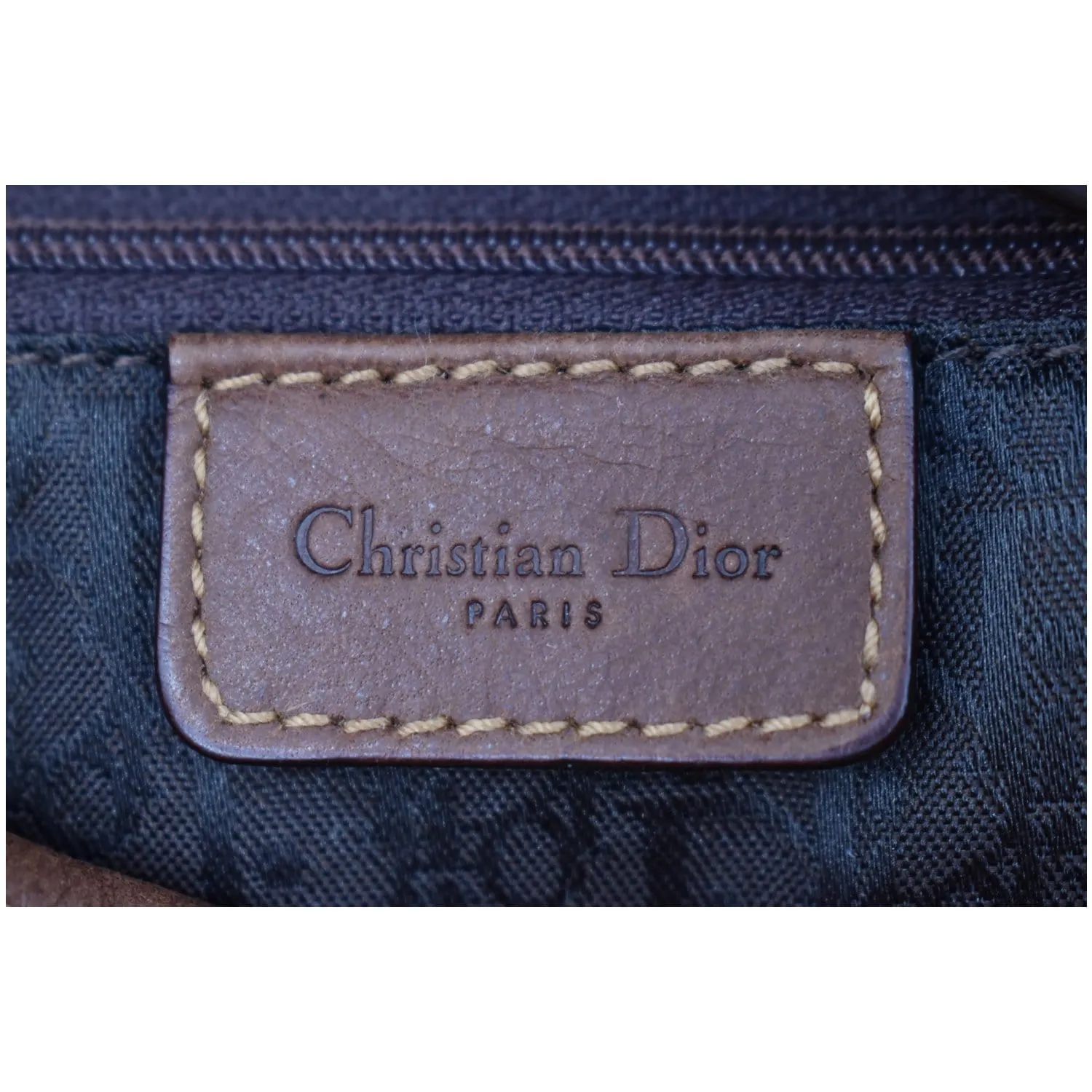 CHRISTIAN DIOR Impression Kilim Tapestry Canvas Saddle Bag Brown