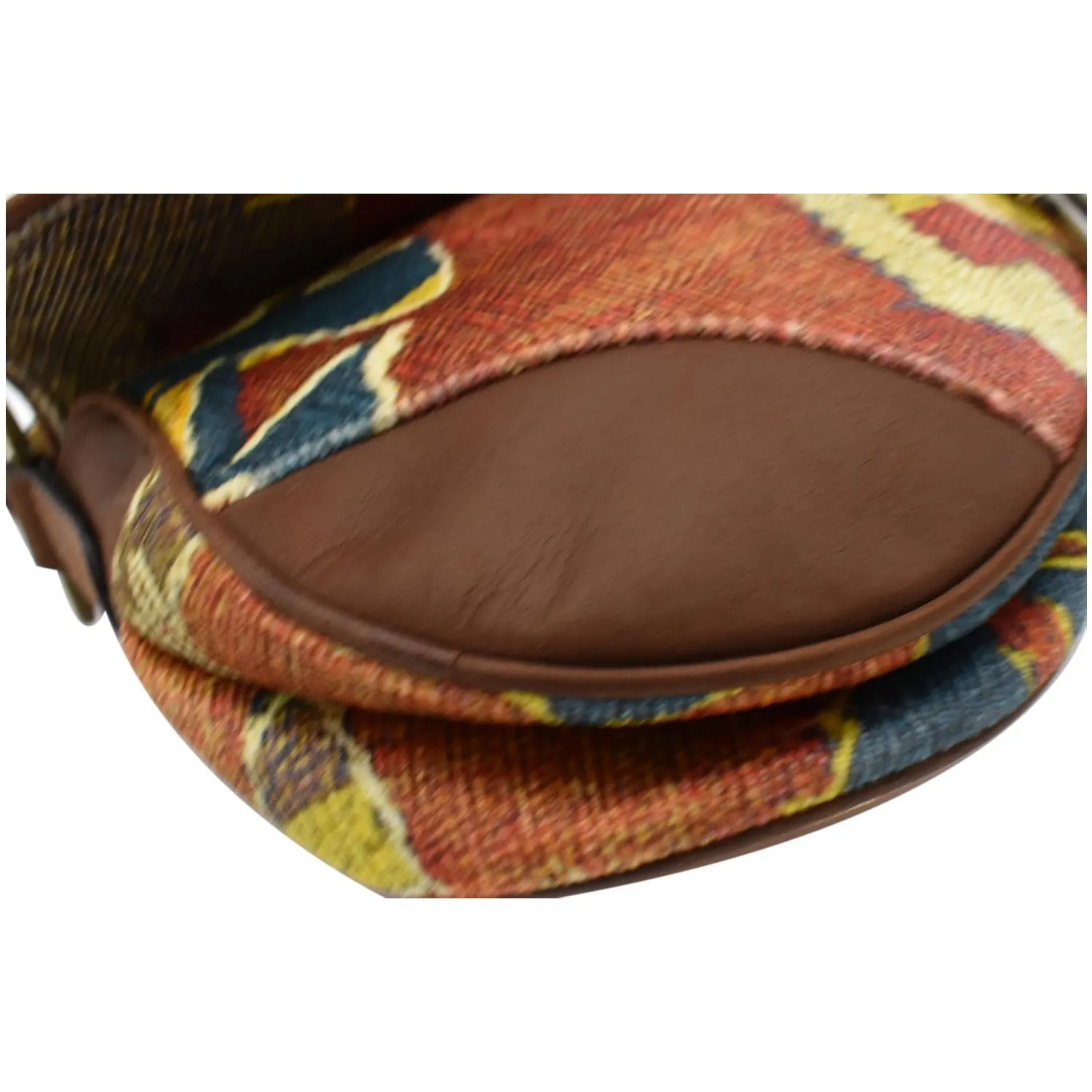 CHRISTIAN DIOR Impression Kilim Tapestry Canvas Saddle Bag Brown