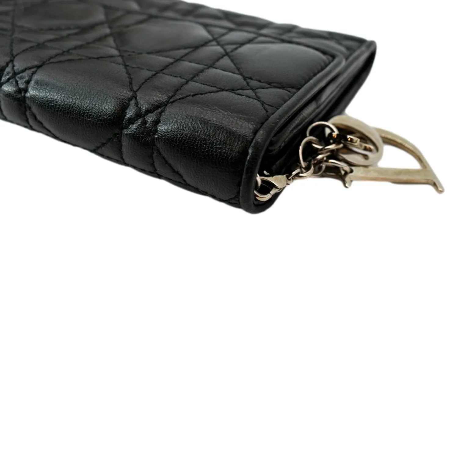 CHRISTIAN DIOR Lady Dior Cannage Leather wallet Black