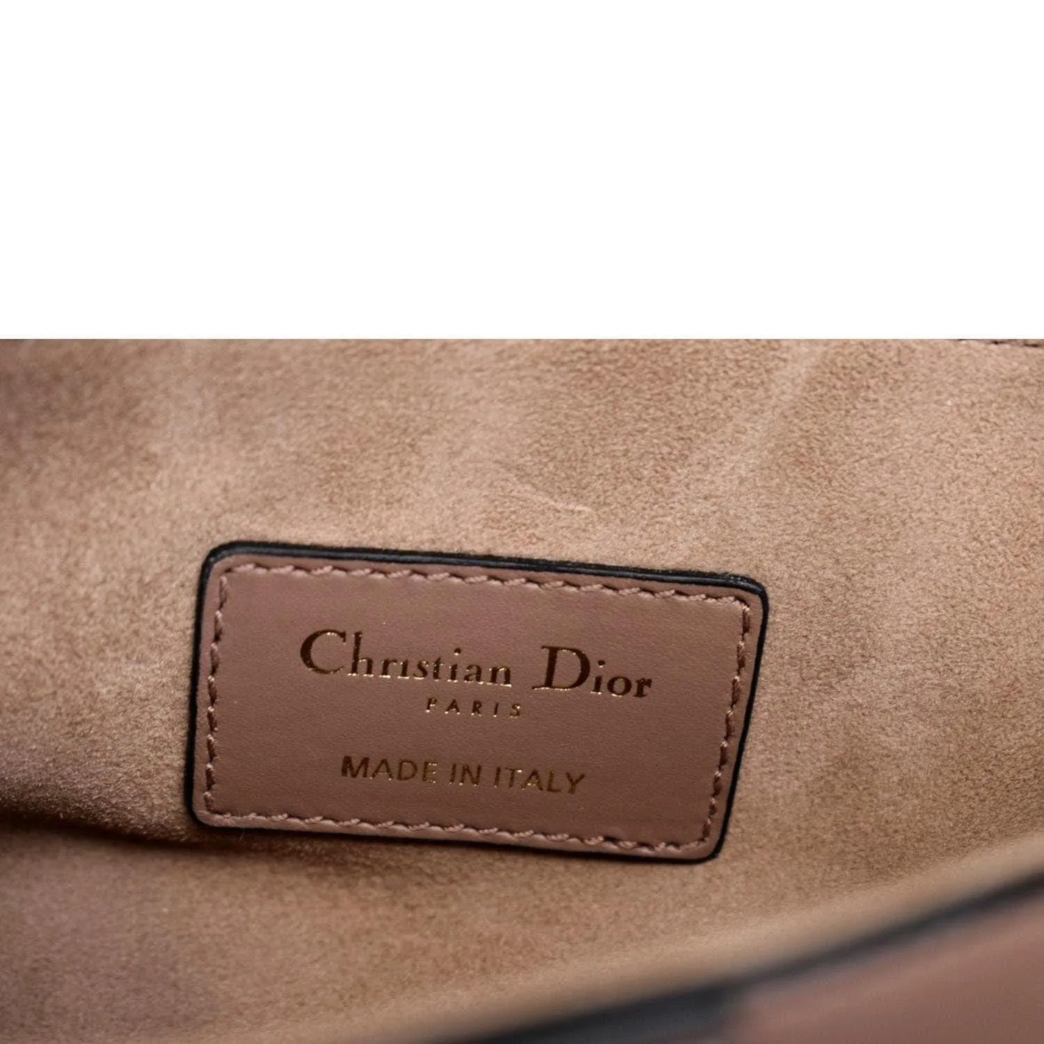 CHRISTIAN DIOR Saddle Calfskin Leather Satchel Bag Rose Taupe