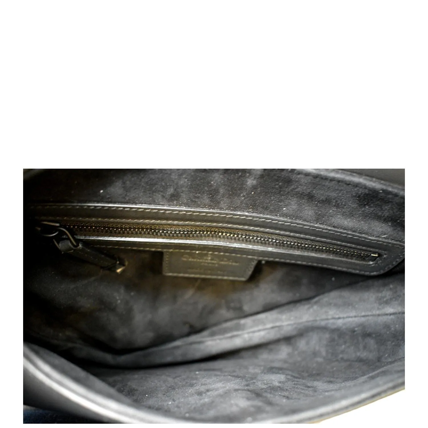 CHRISTIAN DIOR Saddle Leather Satchel Bag Black