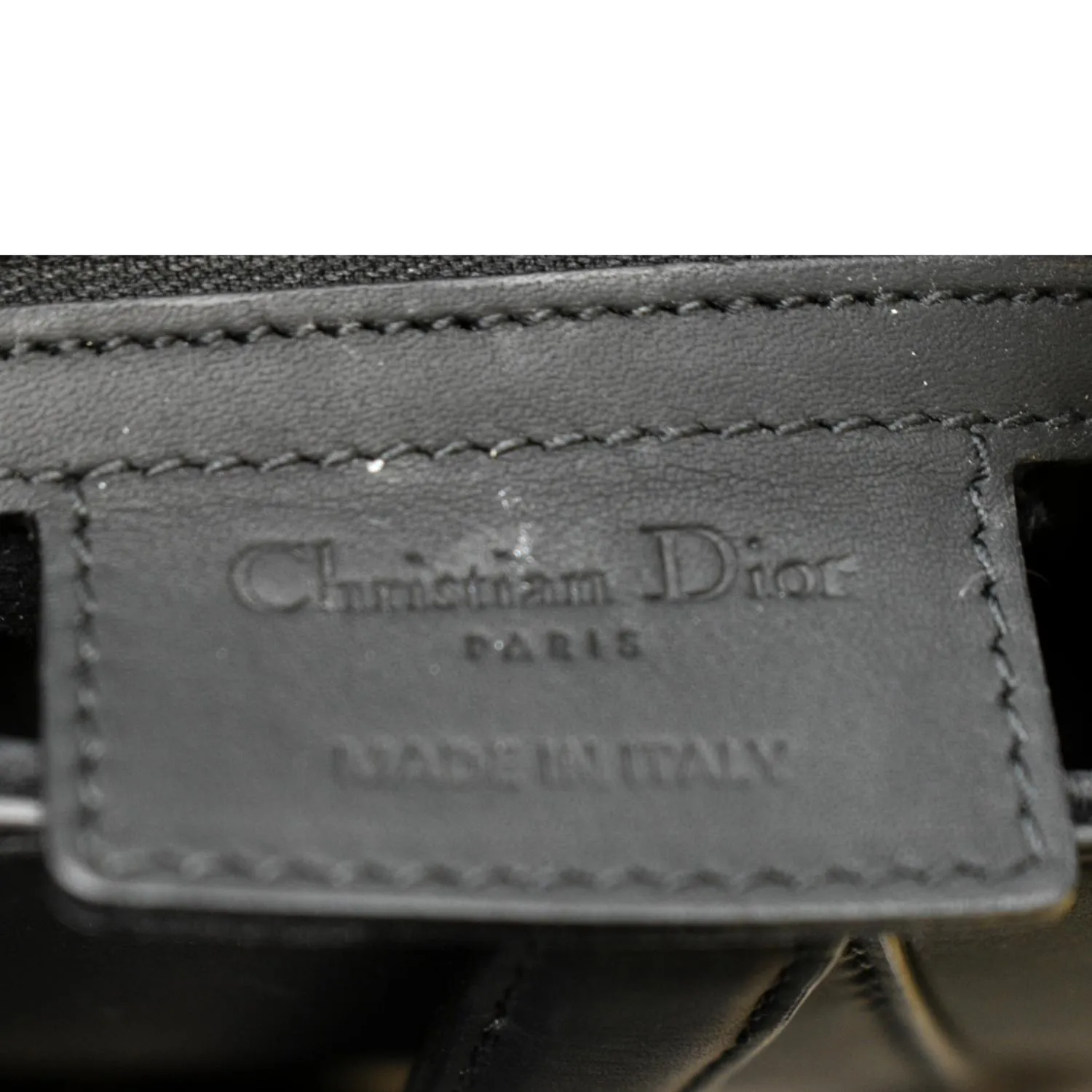 CHRISTIAN DIOR Saddle Leather Satchel Bag Black
