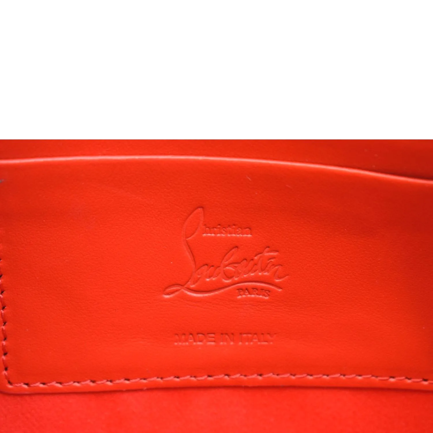 CHRISTIAN LOUBOUTIN Loubila Leather Chain Pouch Orange