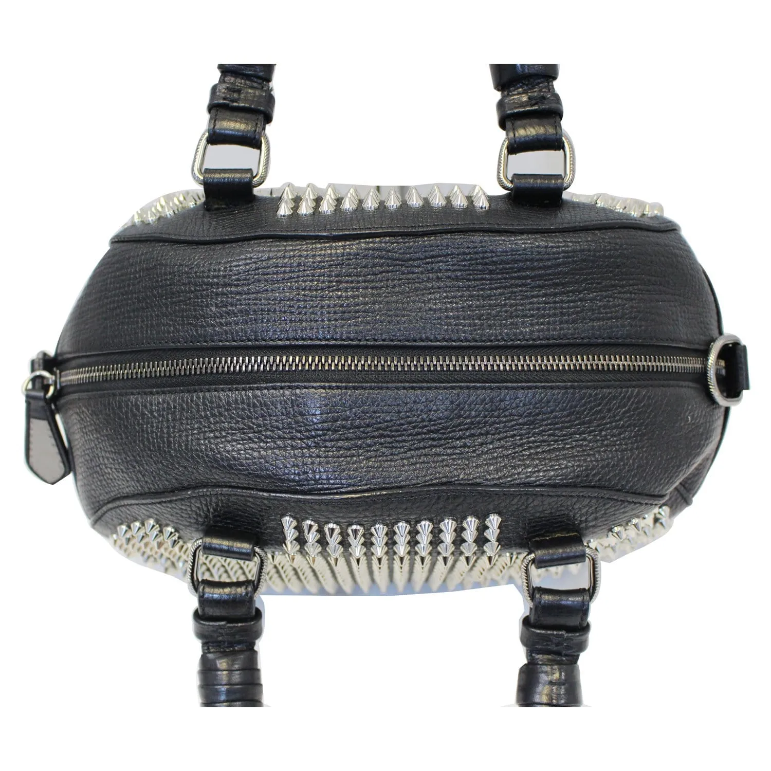 CHRISTIAN LOUBOUTIN Panettone Spike Stud Leather Satchel Bag Black