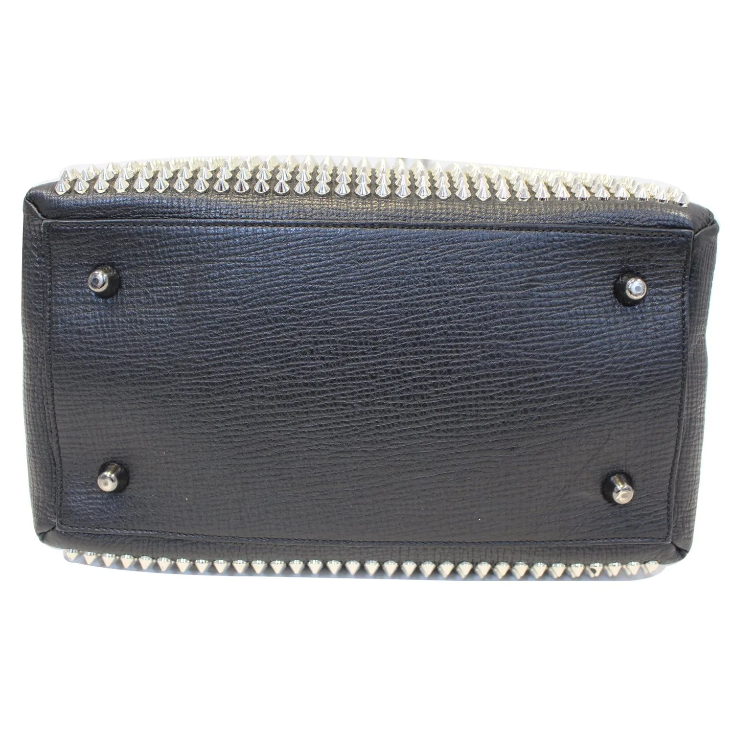CHRISTIAN LOUBOUTIN Panettone Spike Stud Leather Satchel Bag Black