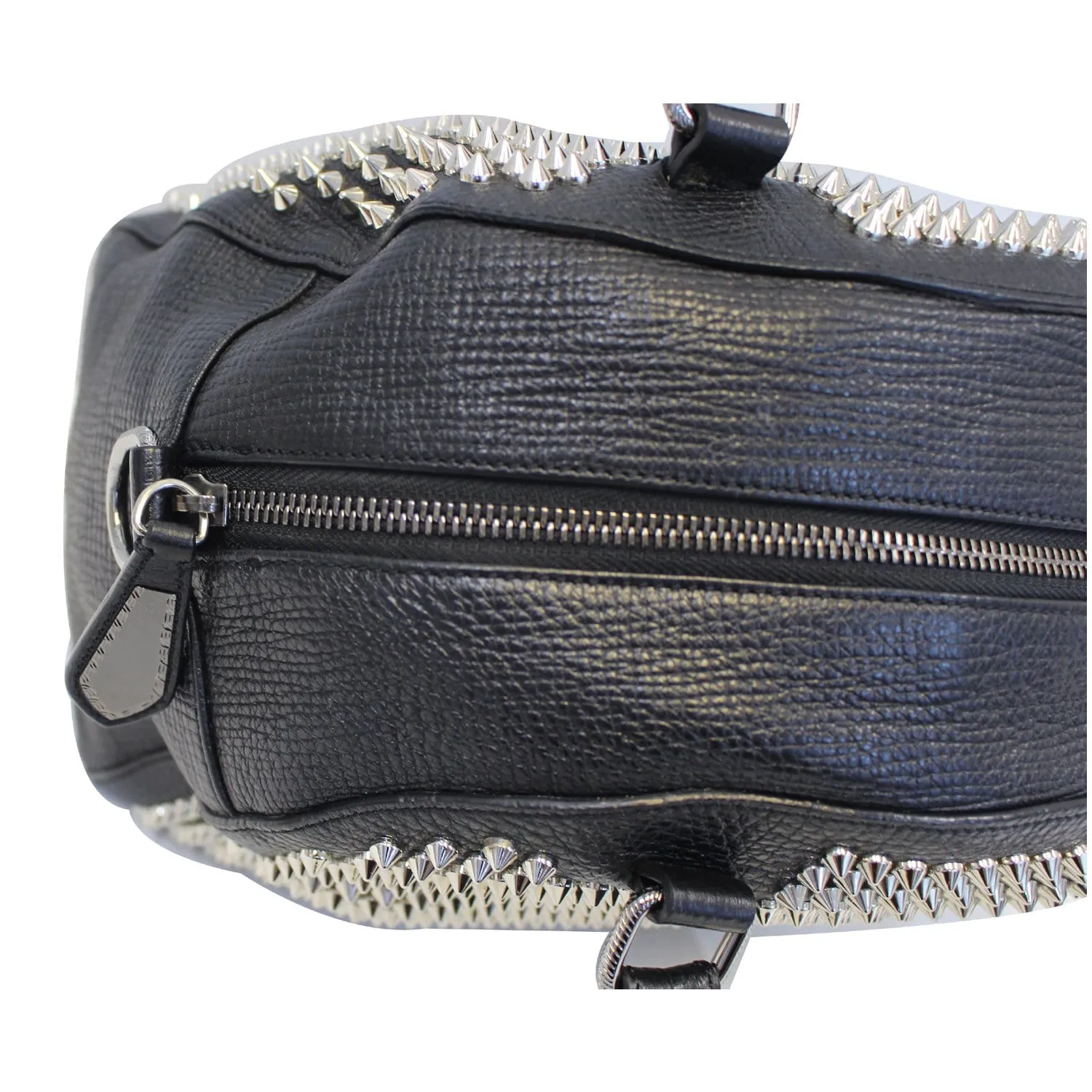 CHRISTIAN LOUBOUTIN Panettone Spike Stud Leather Satchel Bag Black