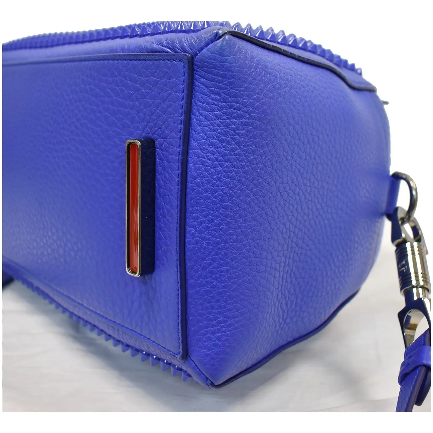 CHRISTIAN LOUBOUTIN Panettone Spike Stud Leather Satchel Bag Purple