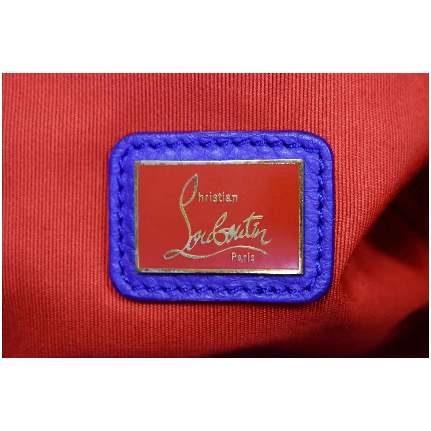 CHRISTIAN LOUBOUTIN Panettone Spike Stud Leather Satchel Bag Purple