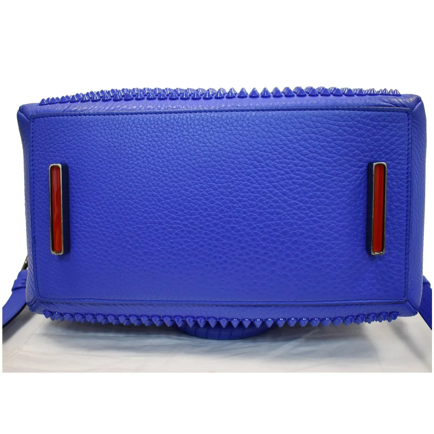 CHRISTIAN LOUBOUTIN Panettone Spike Stud Leather Satchel Bag Purple