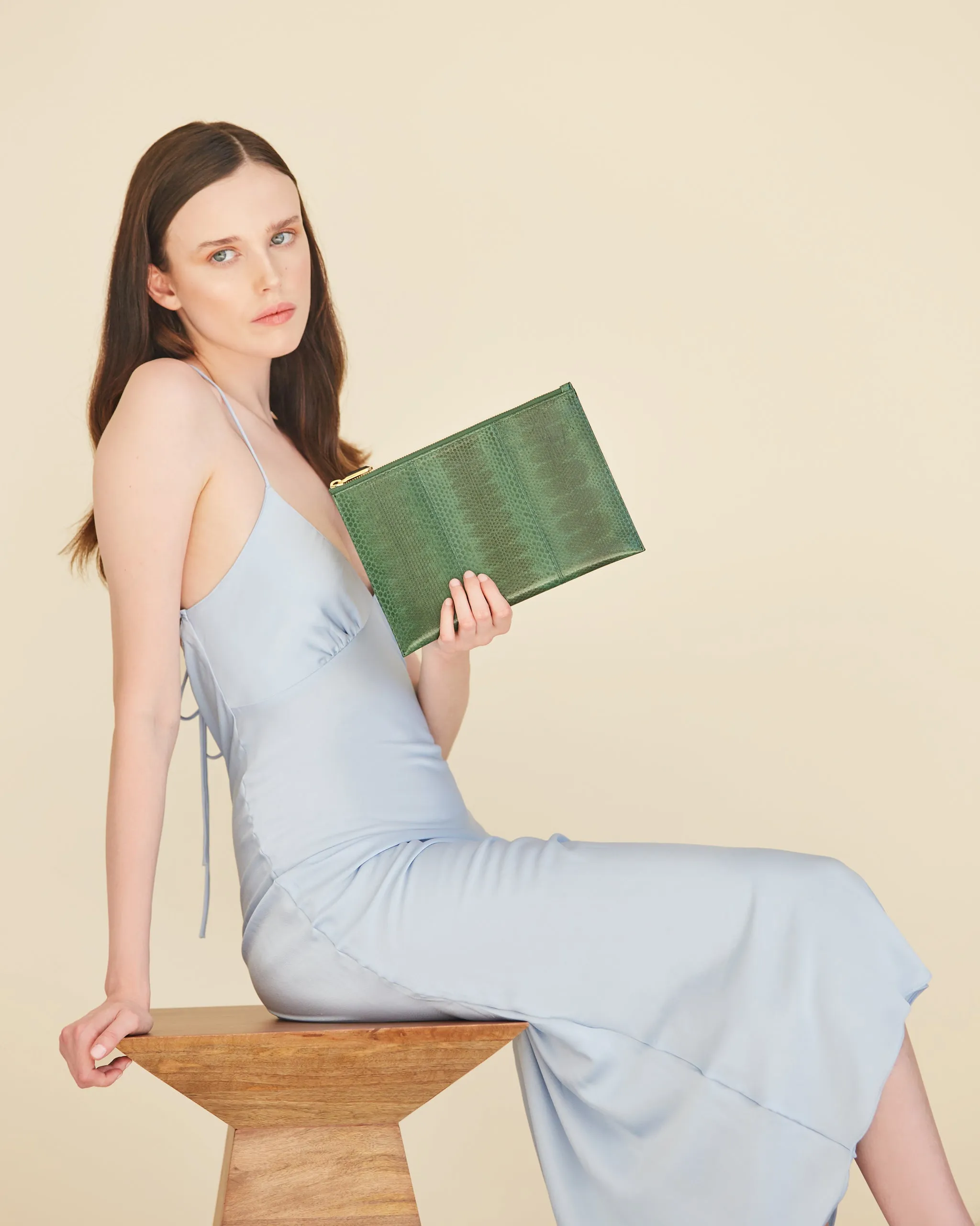 CHRISTINA SNAKESKIN POUCH