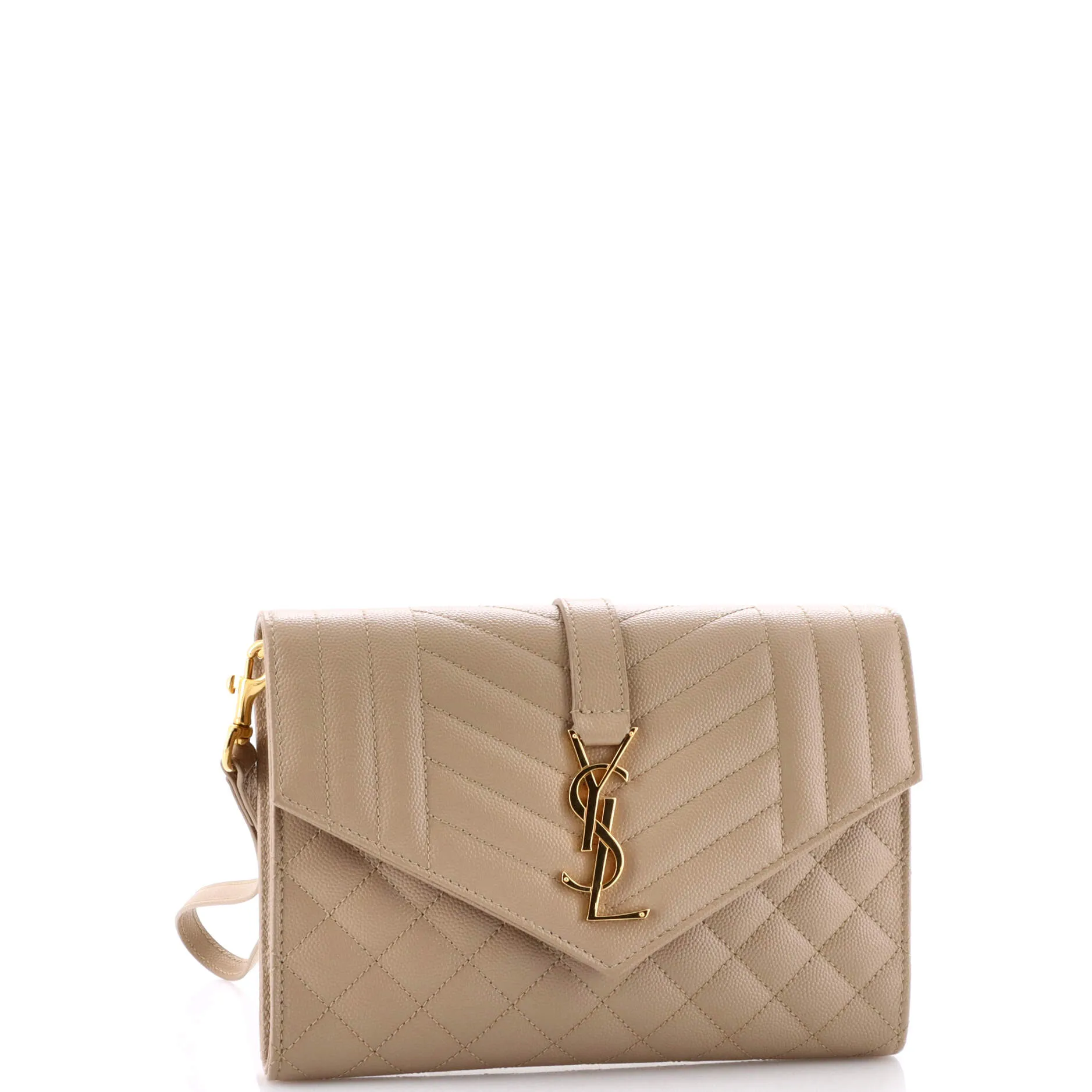 Classic Monogram Envelope Wristlet Clutch Mixed Matelasse Leather