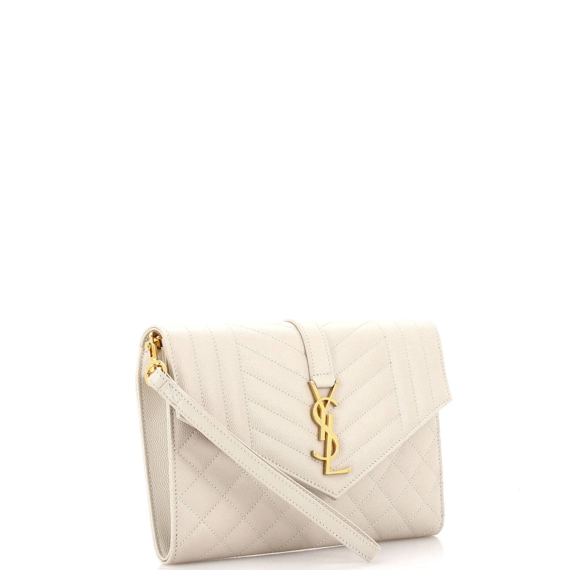 Classic Monogram Envelope Wristlet Clutch Mixed Matelasse Leather