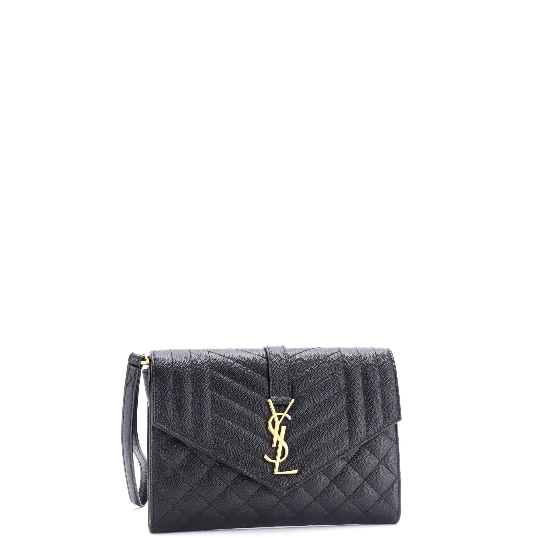 Classic Monogram Envelope Wristlet Clutch Mixed Matelasse Leather