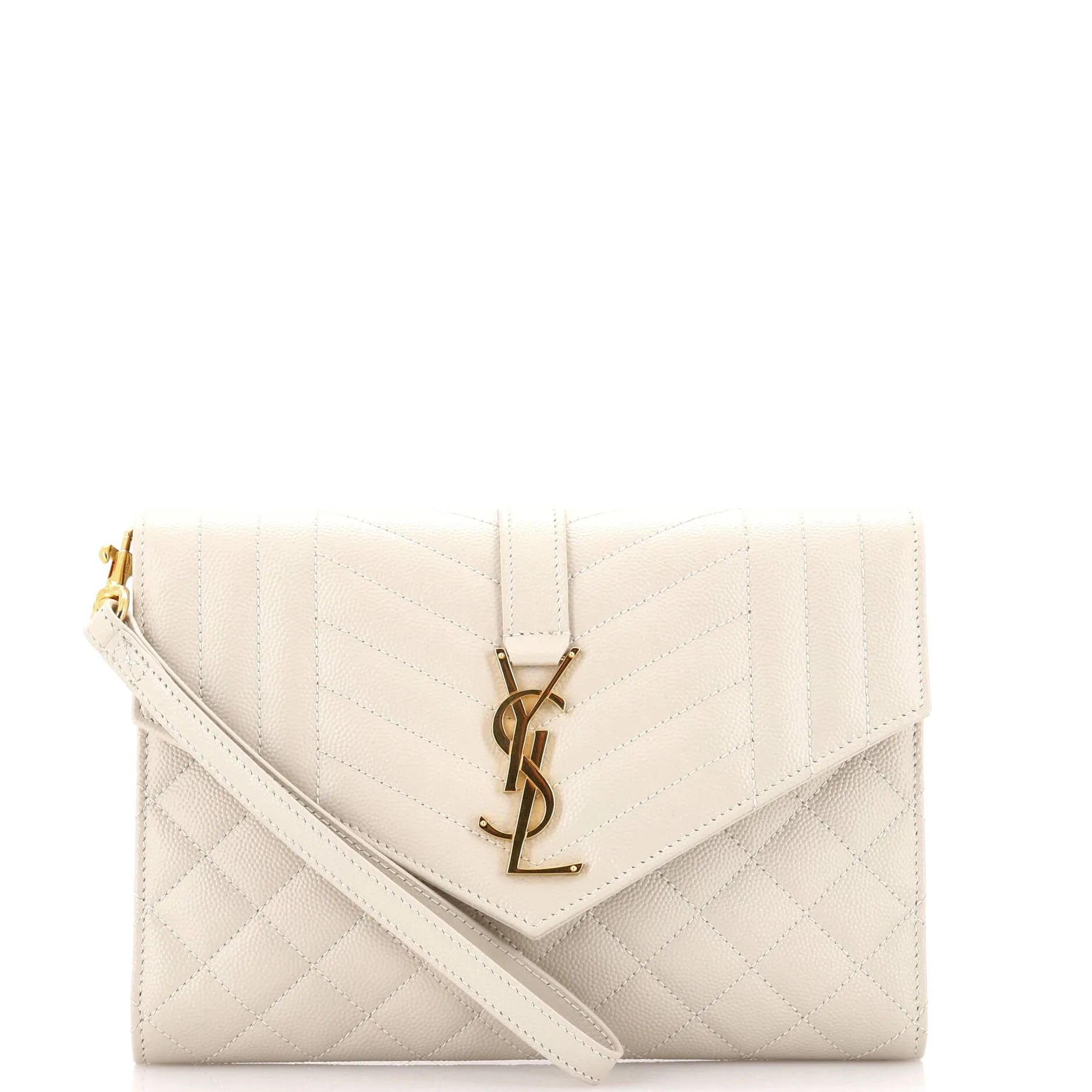 Classic Monogram Envelope Wristlet Clutch Mixed Matelasse Leather