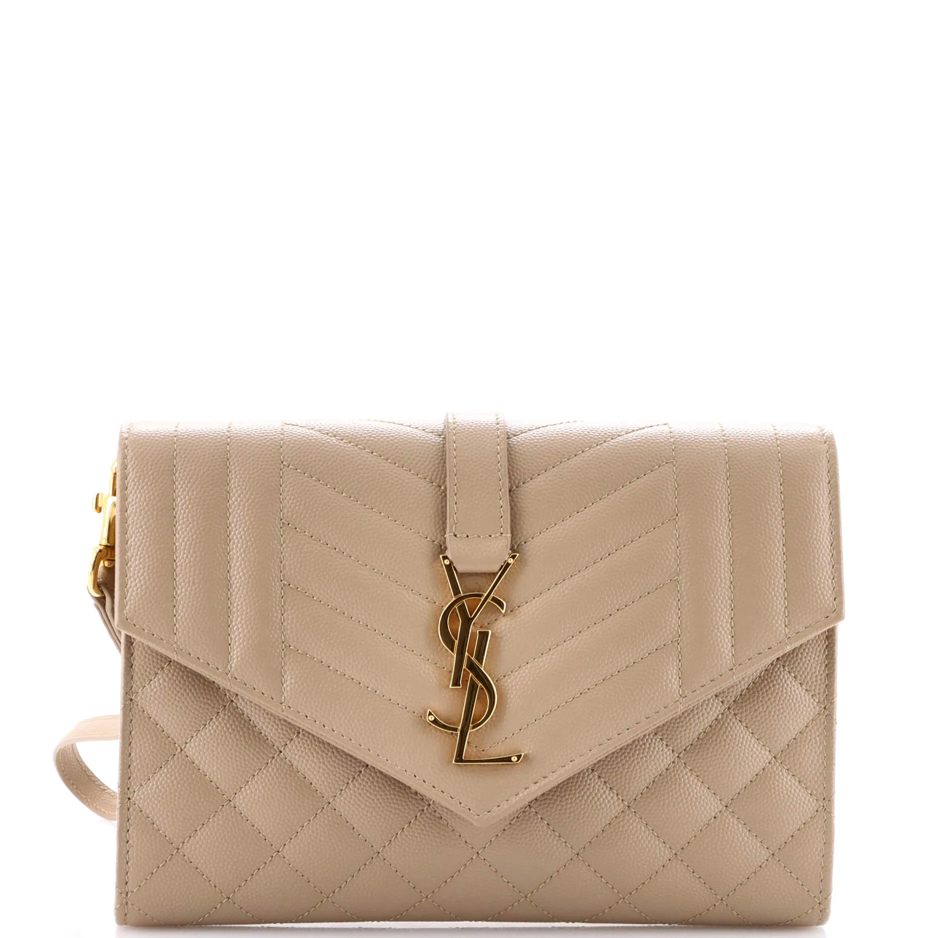 Classic Monogram Envelope Wristlet Clutch Mixed Matelasse Leather