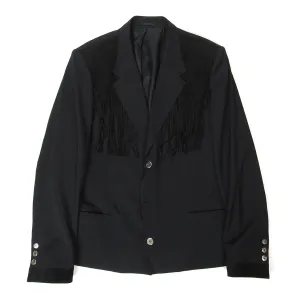 Claude Montana Leather Fringed Blazer