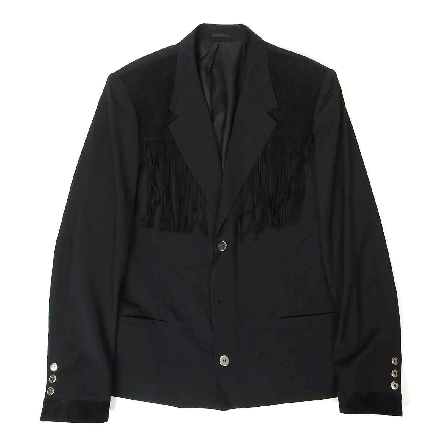 Claude Montana Leather Fringed Blazer