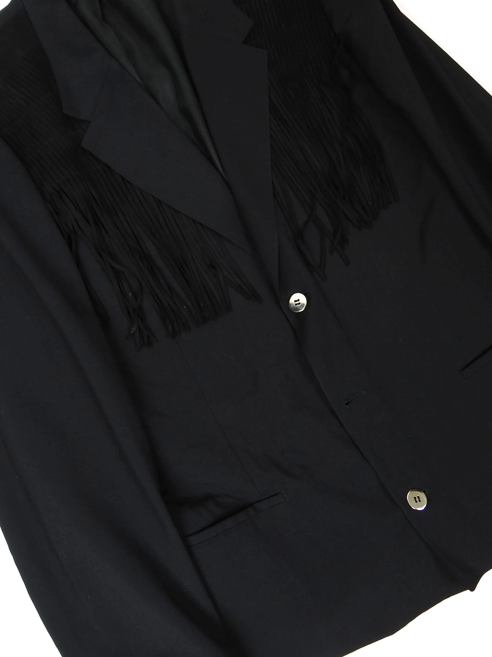 Claude Montana Leather Fringed Blazer