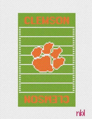 Clemson Football Field Mini Flag Canvas