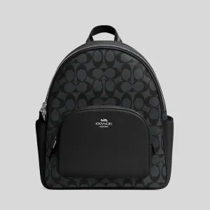 Coach Court Backpack In Signature Canvas Graphite/Black RS-5671