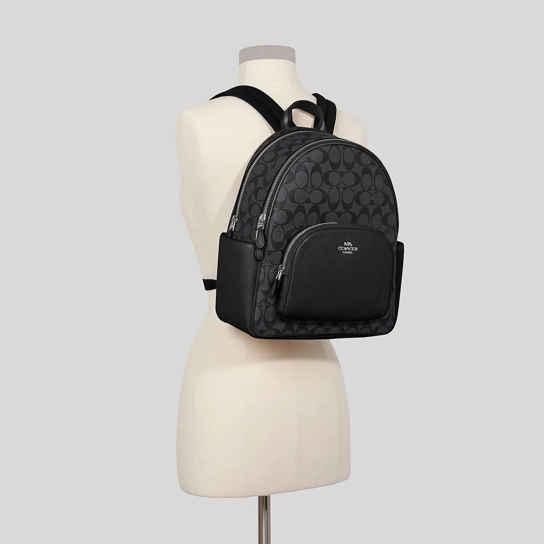 Coach Court Backpack In Signature Canvas Graphite/Black RS-5671
