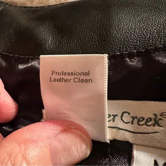 Coldwater Creek embroidered black leather jacket