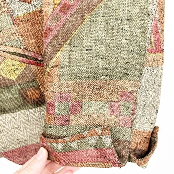 Coldwater Creek Womens Aztec Rustic Southwestern Abstract Blazer Jacket Size 12