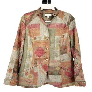 Coldwater Creek Womens Aztec Rustic Southwestern Abstract Blazer Jacket Size 12