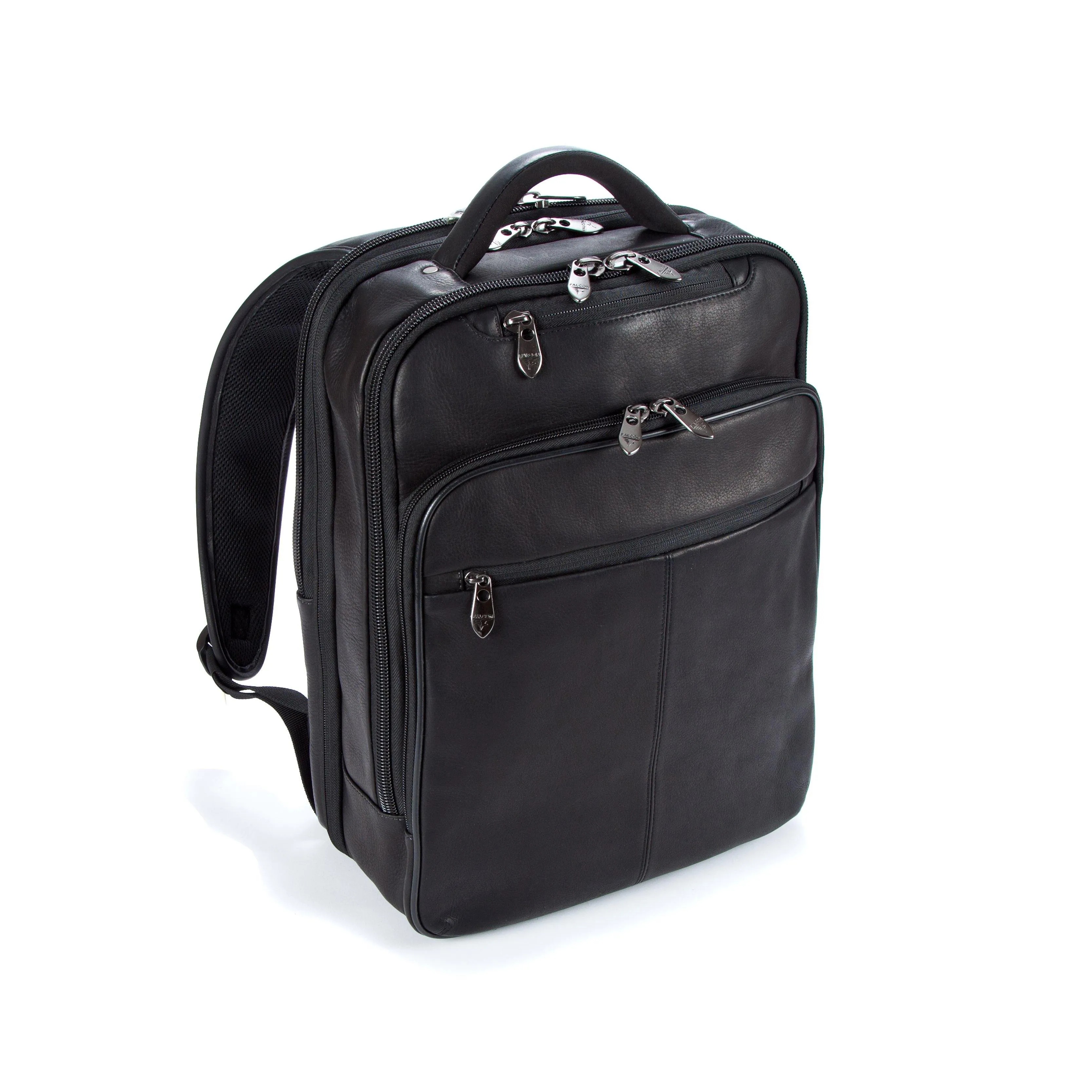Colombian Leather 16" Laptop -12" Tablet Backpack - Black
