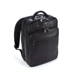Colombian Leather 16" Laptop -12" Tablet Backpack - Black