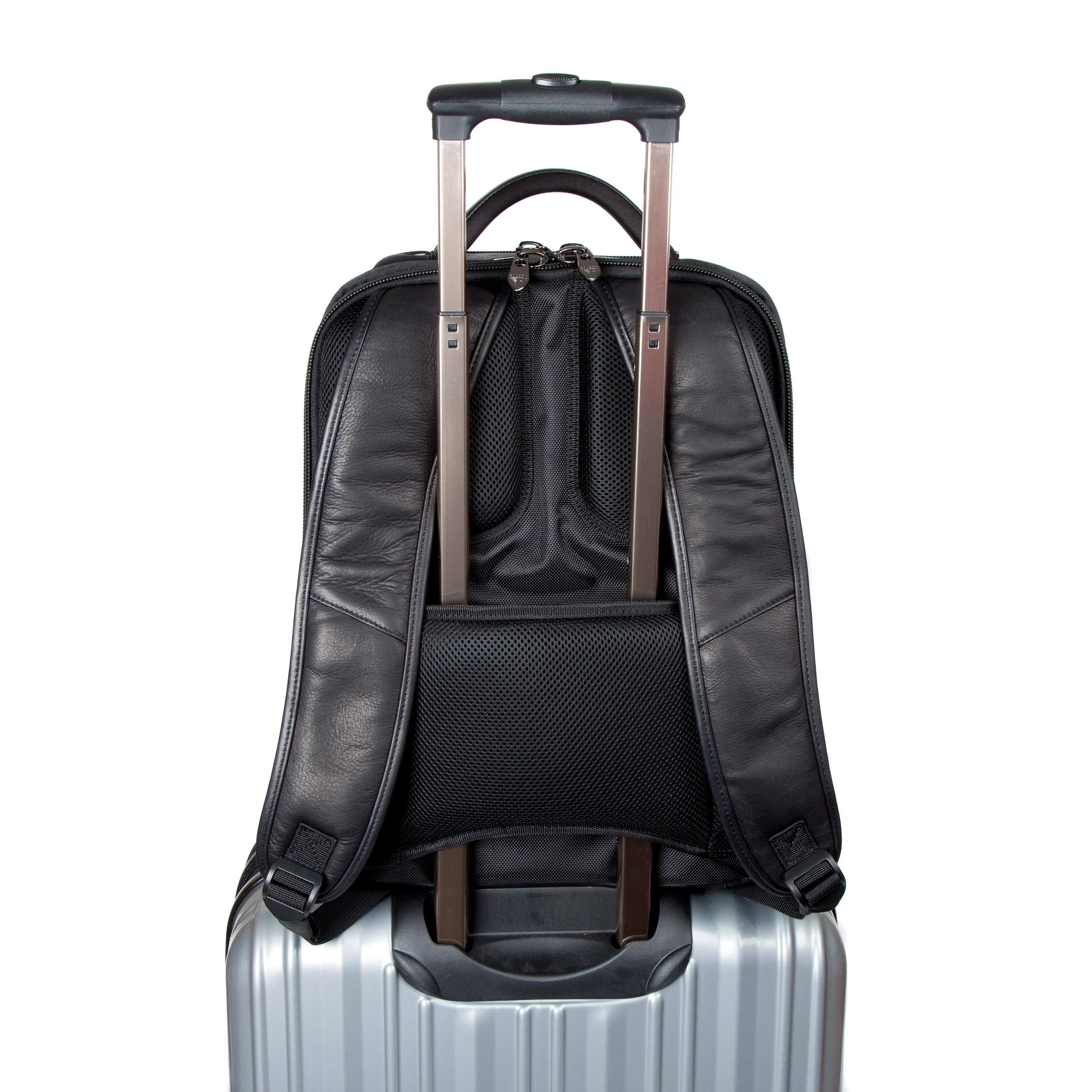 Colombian Leather 16" Laptop -12" Tablet Backpack - Black