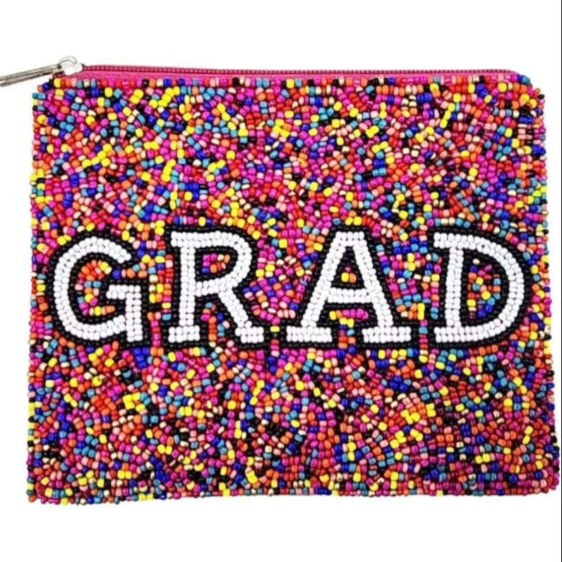 Colorful Grad Beaded Coin Pouch