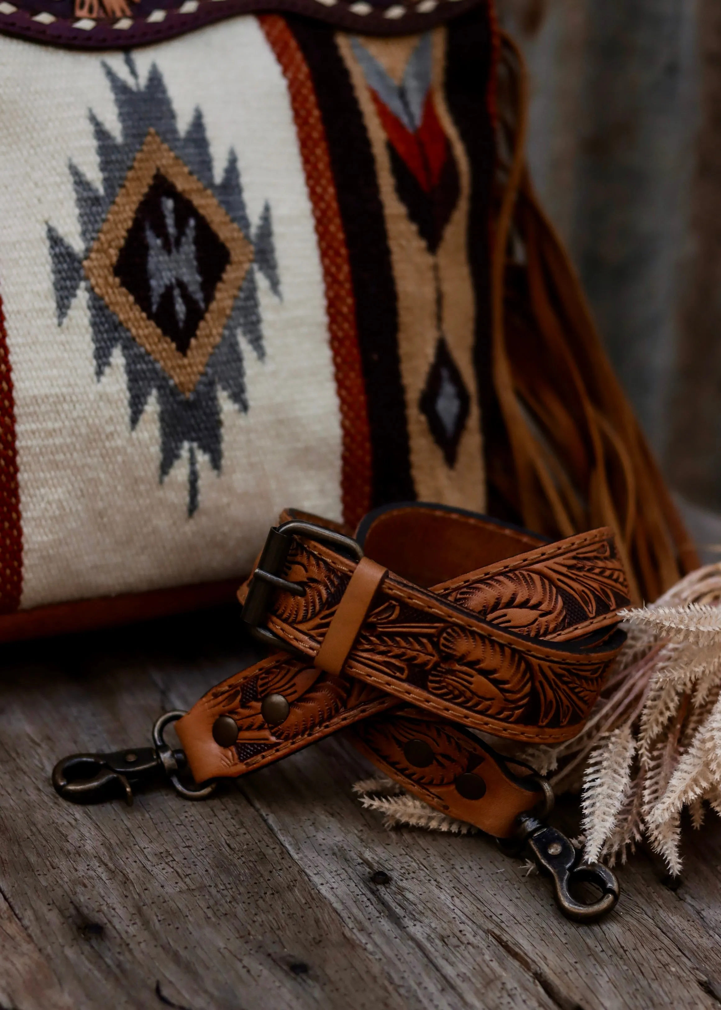 Connie Tooled Leather Saddle Blanket Bag