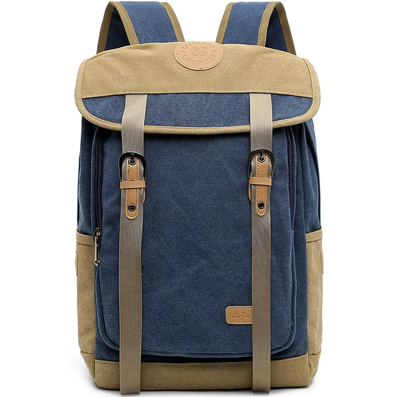 Contrast Color High Quality Canvas Backpack