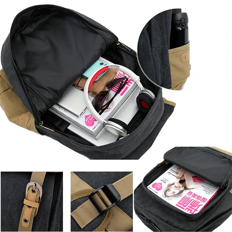 Contrast Color High Quality Canvas Backpack