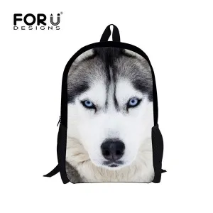 Cool Pet Dog Husky Children Backpack 3D Animal Printing Travel Daypack