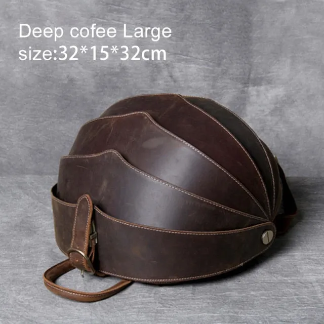Crazy Horse Leather Backpack Women