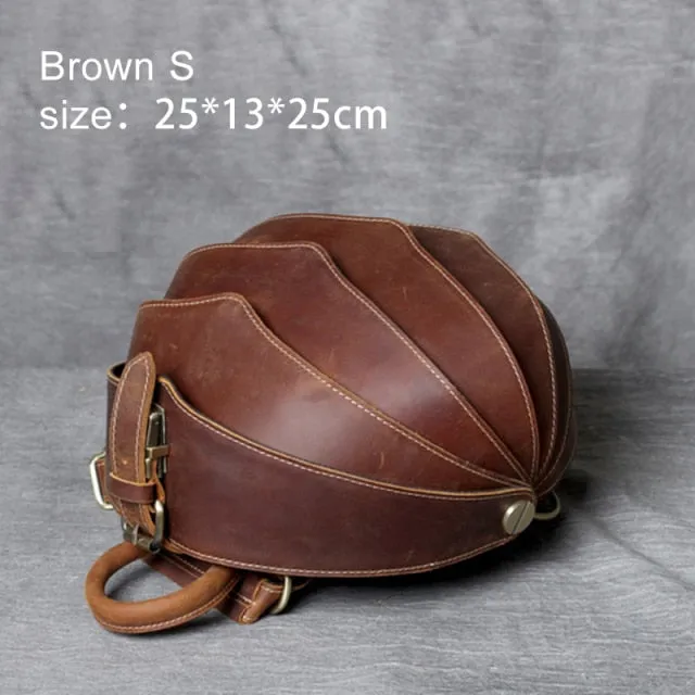 Crazy Horse Leather Backpack Women