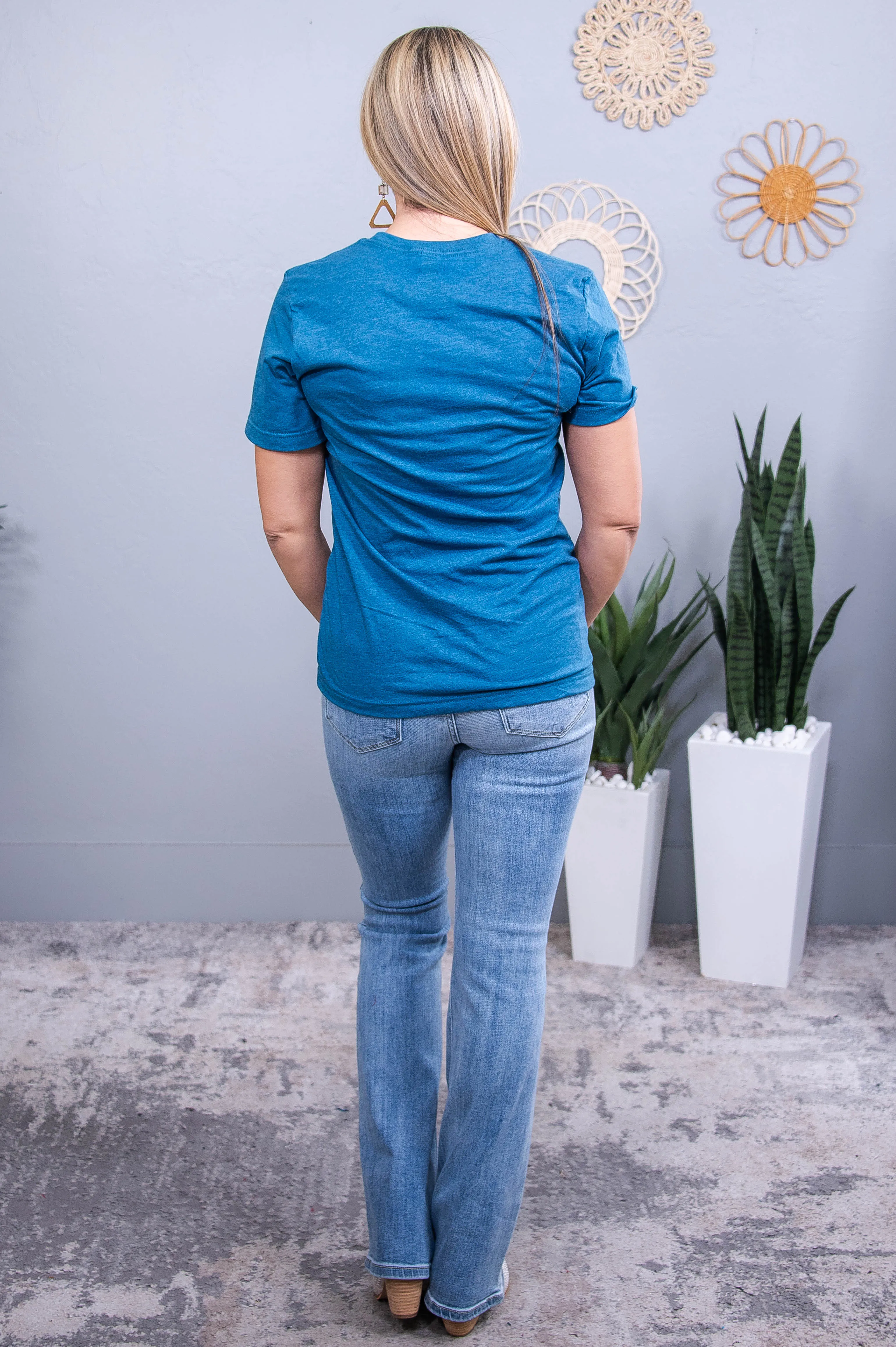 Crumbling On The Inside Deep Heather Teal Graphic Tee - A3840DTE