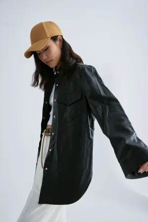 CS5022B Vegan Leather Tailoring Shirt