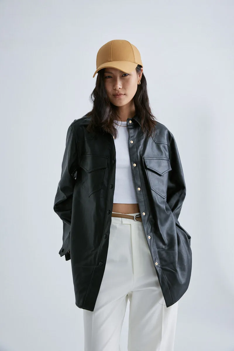 CS5022B Vegan Leather Tailoring Shirt