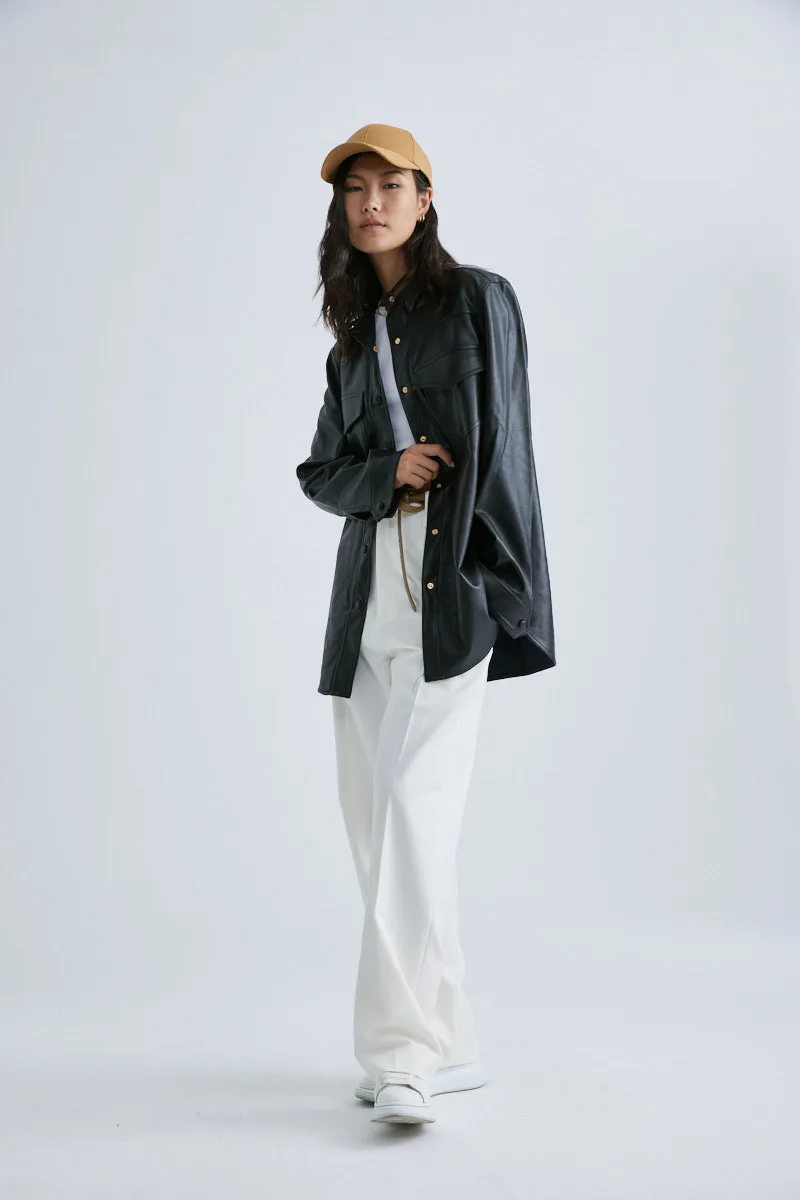 CS5022B Vegan Leather Tailoring Shirt