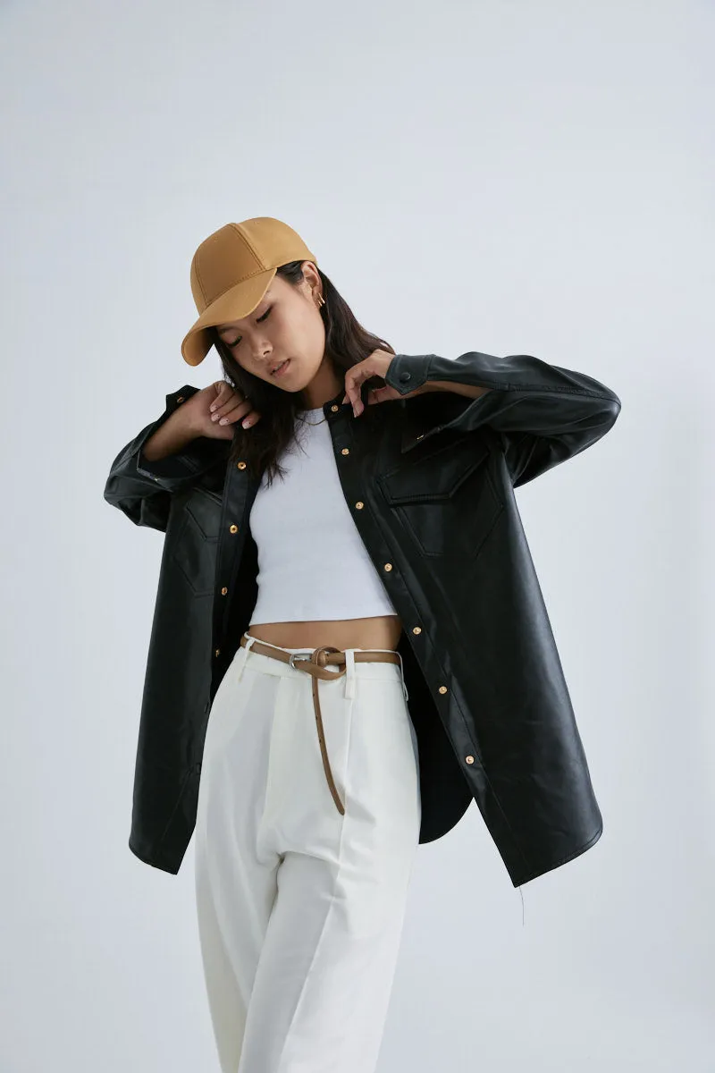 CS5022B Vegan Leather Tailoring Shirt