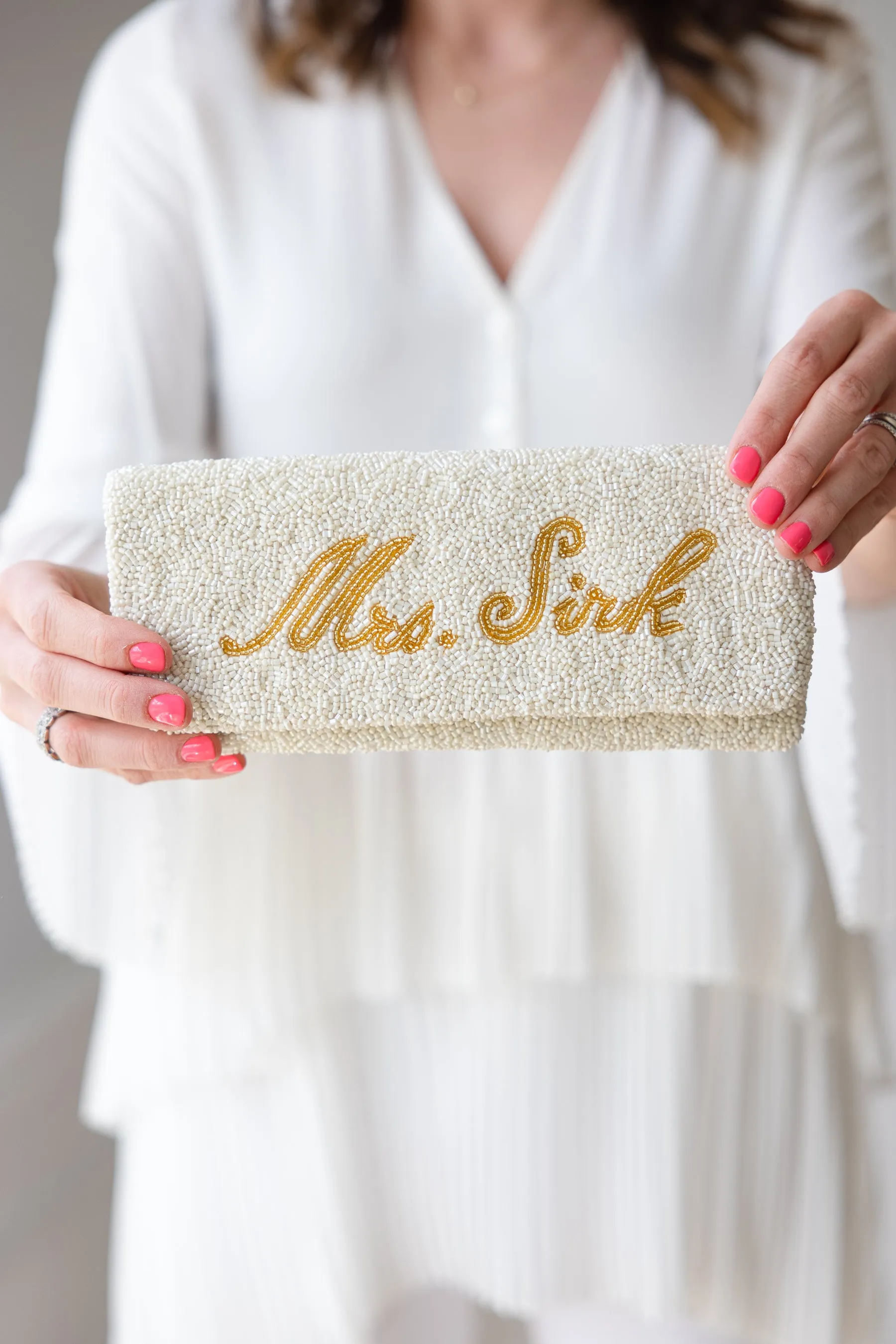 Custom Beaded Clutch - SMALLER FOLDOVER SIZE