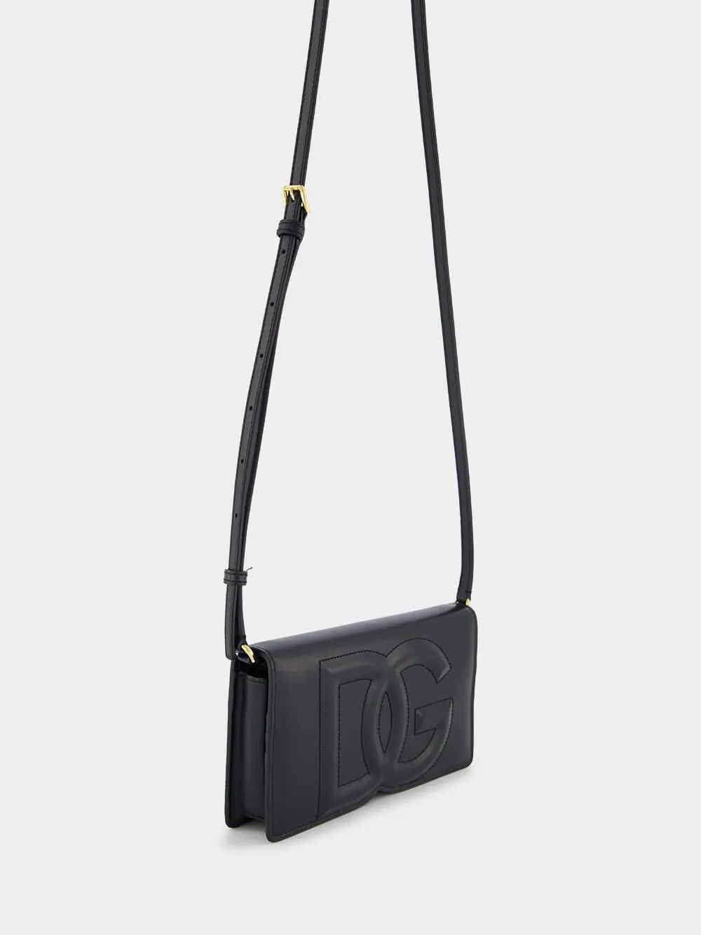 DG-Logo Leather Shoulder Bag