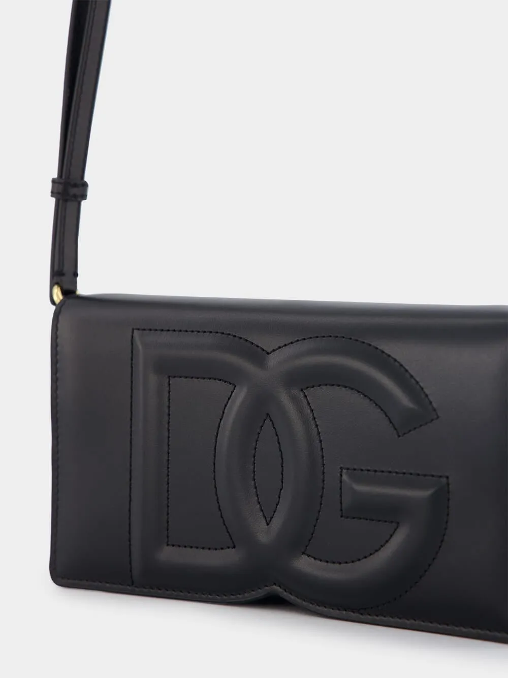 DG-Logo Leather Shoulder Bag